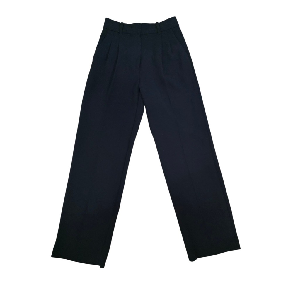 Wilfred Aritzia Effortless Pants Black High Rise Wide Leg Trouser Size 2